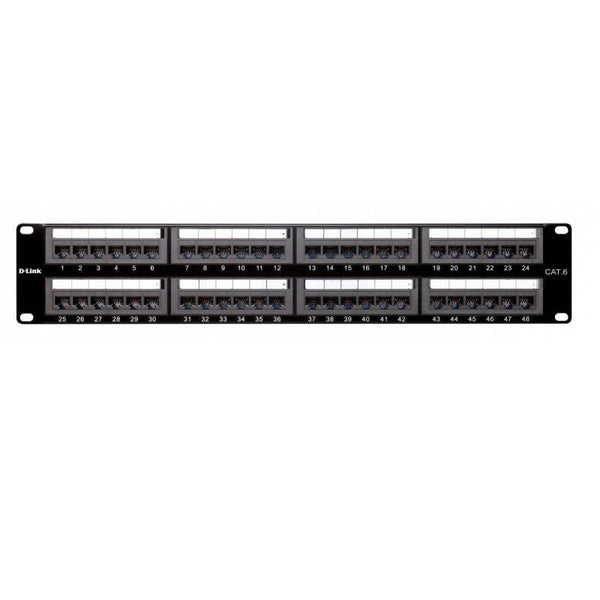D-Link Port Cat6 Unshielded Fully Loaded Punch Down Patch Panel (Black)(NPP-C61BLK481)