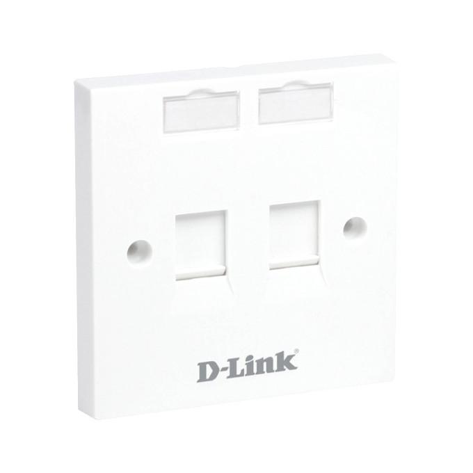 D-Link NFP-0WHI21 Dual Faceplate, Square, White