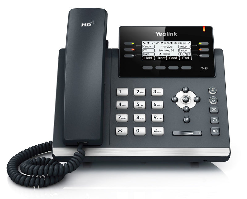 Yealink SIP-T41P 6 SIP accounts, three-way audio conferencing, PoE support, IP Phone - TalindaExpress