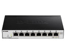 Dlink 8 port 10/100/1000Mbps PoE Easy Smart green switch, 64W power budget, EU/UK power plug