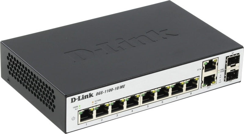 Dlink 8-port 1000Base-T Easy Smart gigabit Switch with 2 combo 100/1000Base-T/SFP ports, IPv6 support, MetroEthernet switch
