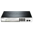 D-Link 8-ports 10/100/1000Base-T PoE + 2 SFP ports Smart Switch, 78W PoE Power budget. (802.3af/802.3at support)