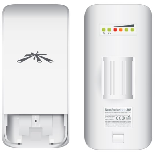 Ubiquiti A/M NanoStation Loco M5, 5GHz Mini Outdoor CPE TX 23dBm Gain 13dBi, incl PoE - TalindaExpress